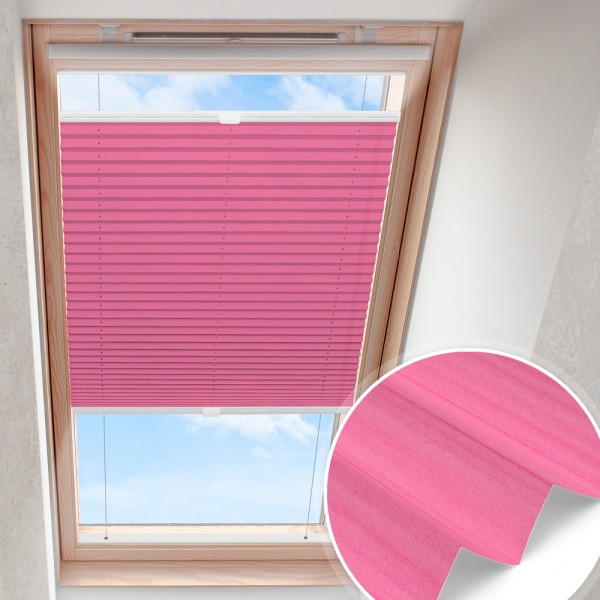 Dachfensterplissee Rosa nach Maß | verspannt transparent B0169